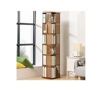 Étagère Bibliothèque Bibliothèque pivotante Étagères et bibliothèques Étagère haute rotative à 360 ° sur pied adaptée à la maison, au salon, au bureau d'étude (bois, 178 * 37 cm/70 14,5 pouces)