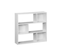 Etagère bibliothèque blanche Pieter 3 étagères 6 compartiments de rangement