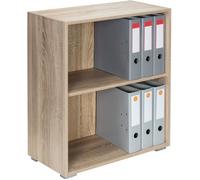 Casaria Étagère bibliothèque chêne 77 x 60 x 28 cm Meuble de Rangement Vela 2 Compartiments pour Salon Bureau Chambre