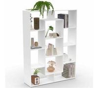 Etagère bibliothèque COLETTE avec 11 compartiments blanc 143 cm Blanc G