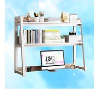 Étagère/bibliothèque De Bureau À 2 Niveaux, Bibliothèque Pour Bureau D'ordinateur, Supports D'imprimante En Bois Et En Métal, Étagère De Rangement Pour Table À Domicile Et Présentoir(White,95X32X90CM)