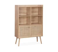 Etagère bibliothèque 5 étagères portes coulissantes I sweeek