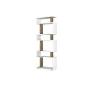Étagère à livres Blok - White, Walnut - Scandinave - Moderne