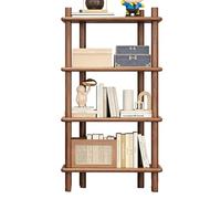 Étagère Bibliothèque en Bois sur Pied, Meuble De Rangement Mural Incliné, Rayonnage Multi-Niveaux pour Salon, Organiseur D'appoint pour Livres Et Décoration(60 * 30 * 113CM)