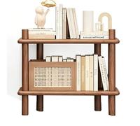 Étagère Bibliothèque en Bois sur Pied, Meuble De Rangement Mural Incliné, Rayonnage Multi-Niveaux pour Salon, Organiseur D'appoint pour Livres Et Décoration(60 * 30 * 50CM)