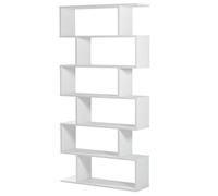 Etagère bibliothèque en panneau de particules mélaminé coloris blanc mat - Hauteur 192 x Longueur 80 cm x Profondeur 24 cm