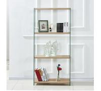 Étagère bibliothèque en verre et bois MDF - ICE L