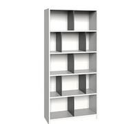 Etagères enfant Pegane Etagère, bibliothèque enfant coloris Blanc, rechampis graphite - longueur 90 x hauteur 197 x profondeur 38 cm--