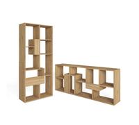 Étagère Bibliothèque, Étagère de Rangement, 67x31x162cm, Chêne, RF4111