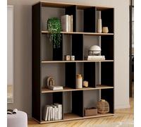 IDMarket Etagère bibliothèque JENA 4 niveaux Noir effet bois H.143 cm
