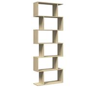 Etagère bibliothèque - mango - 6 niveaux - chêne sonoma - 70x24x193cm M1943