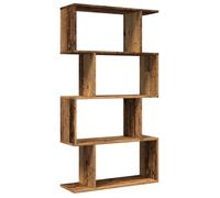 Etagère bibliothèque - mango - à 4 niveaux - vieux bois - 70x24x129cm M1877
