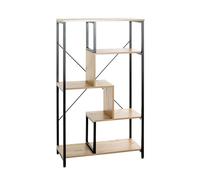 HAKU Möbel étagère chêne, Noir, MDF, métal - Dim.: L 74 cm x H 132 cm x P 35 cm, Style: Modern
