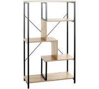 HAKU Étagère chêne Clair, Noir, MDF, Métal - Dim.: L 74 x H 132 x P 35 cm, Style: Moderne