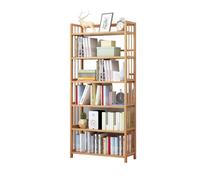 Étagère Bibliothèque Modulable 50/60/70/80/90 x 25 x 150cm avec Barres Latérales 6 Niveaux for Salon Chambre Bureau Cuisine - Meuble de Stockage Ouvert(6 tier-Length70cm)