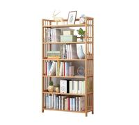 Étagère Bibliothèque Modulable 50/60/70/80/90 x 25 x 150cm avec Barres Latérales 6 Niveaux for Salon Chambre Bureau Cuisine - Meuble de Stockage Ouvert(6 tier-Length80cm)
