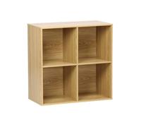 Etagère. bibliothèque. module de rangement décor bois chêne 4 compartiments L 70 x P 35 x H 70cm - Kompo