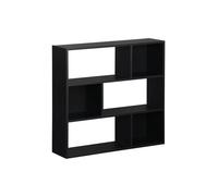 sweeek | Etagère bibliothèque noire Pieter 3 étagères 6 compartiments de rangement Noir G