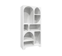 Etagère bibliothèque organique décor bois 8 compartiments THESSA