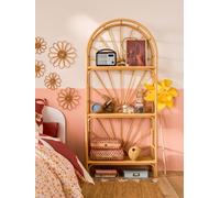 Étagère bibliothèque rotin 3 niveaux Soleil bois TU