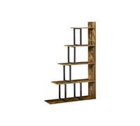 HOMCOM Étagère bibliothèque séparateur de pièce Style Industriel en escalier 5 étagères 102 x 30 x 160 cm Coloris Brun Rustique