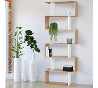 IDMarket - Etagère bibliothèque Sofia Forme S façon hêtre et Blanc 189 cm