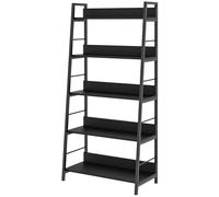 Homcom Étagère Bibliothèque à 5 Niveaux en Bois Style Industriel Noir 70 x 35 x 150 cm