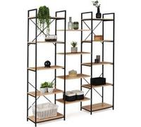 IDMarket – Étagère bibliothèque Trio 5 niveaux Detroit – Design industriel 170 cm