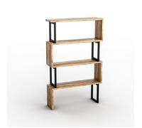- Etagère bibliothèque design industriel Ceylan - L. 80 x H. 128 cm - Noir - Ceylan