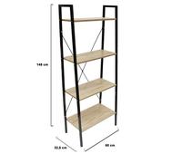 The Home Deco Factory - Etagère 4 tablettes en bois et métal Savannah 60 cm Noir G