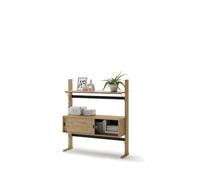 Étagère bois gain de place - 2 niveaux, 1 tiroir fermé - OLLIE