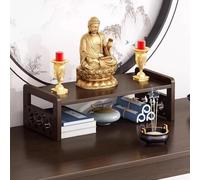 Étagère Bouddha, Autel De Sanctuaire Robuste Et Résistante, Résistante Aux Chocs Convient for La Vénération Dans Les Salons Et Les Balcons(Walnut,SINGLES NO DRAWER_27.2IN)