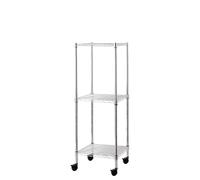 ETAGERE BRIXO MANHATTAN 3 NIVEAUX H.90CM AVEC ROUES PIVOTANTES