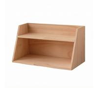 Étagère Bureau Double Couche Meuble , Bois Naturel, Incliné, À Deux Niveaux | Format Compact pour Table, Étagère Bureau à , Ouvert, Coiffeuse, Professionnels, Étudiants