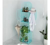Étagère Cactus à 4 Niveaux, Bibliothèque Autoportante avec Crochets Bilatéraux, Affichage évidé en Métal, Étagères De Rangement, Organisateur pour Salon, Chambre, Blue, One Size
