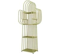 Étagère Cactus à 4 Niveaux, Bibliothèque Autoportante avec Crochets Bilatéraux, Affichage évidé en Métal, Étagères De Rangement, Organisateur pour Salon, Chambre, Gold, One Size