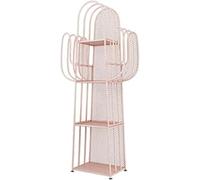 Étagère Cactus à 4 Niveaux, Bibliothèque Autoportante avec Crochets Bilatéraux, Affichage évidé en Métal, Étagères De Rangement, Organisateur pour Salon, Chambre, Pink, One Size