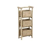 Etagère canne de bambou 3 paniers jacinthe