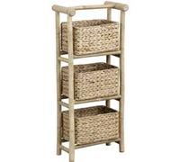 TENDANCE Etagère Canne de Bambou 3 paniers Jacinthe