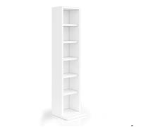 Vicco Étagère CD, Blanc, 21x91.8cm, avec étagères réglables en Hauteur pour Un Rangement Flexible des médias