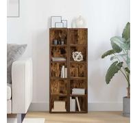 Étagère CD 5 compartiments chêne fumé 21 x 16 x 93,5 cm Bois | 2 pièces, peut contenir 80 CD, convient pour DVD et Blu-ray, style moderne, fixation murale incluse