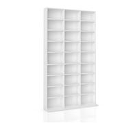 Vicco Étagère CD "Jukebox", Blanc, 102x178cm | pour un rangement des médias autoportant ou mural