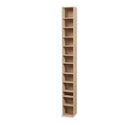 [en.casa] Tour CD Étagère DVD Meuble de Rangement Design avec 12 Surfaces de Stockage Réglable en Hauteur Panneau de Particules Mélaminé 175 x 20 x 20 cm Effet Chêne Sonoma