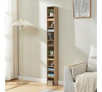 Étagère CD 'Tynset' 175 x 20 x 20 cm Étagère sur pied avec 12 compartiments aspect chêne Sonoma