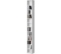 Étagère CD 'Tynset' 175 x 20 x 20 cm Étagère sur pied avec 12 compartiments Blanc
