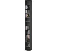 Étagère CD 'Tynset' 175 x 20 x 20 cm Étagère sur pied avec 12 compartiments Gris foncé