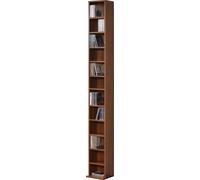Étagère CD 'Tynset' 175 x 20 x 20 cm Étagère sur pied avec 12 compartiments imitation noyer
