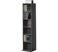 Étagère CD 'Tynset' 90 x 20 x 20 cm Étagère sur pied avec 6 compartiments Gris foncé