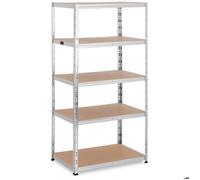 Étagère charge lourde - 90 x 60 x 180 cm - Supporte 5 x 175 kg - Gris | MSW
