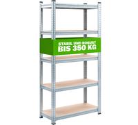 Monzana® Étagère Charge Lourde 5 Niveaux 170x75x30cm Étagère métallique modulable Max 350kg Rangement Garage Atelier